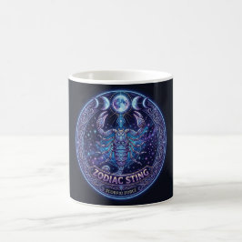 Taza De Café Diseño gráfico celestial de Escorpio Zodiaco Púa