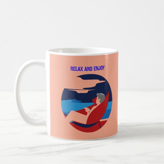 Taza De Café Diseño gráfico de actitud relajada y perezosa (Izquierda)