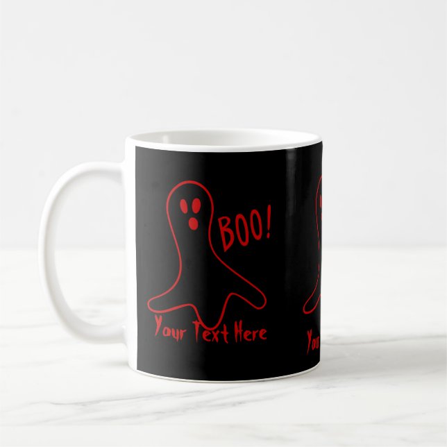 Taza De Café diseño gráfico de boo de halloween con gritos de f (Izquierda)