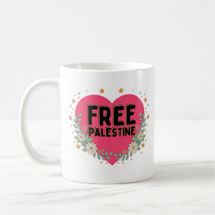 Taza De Café diseño gráfico de corazón palestino lindo