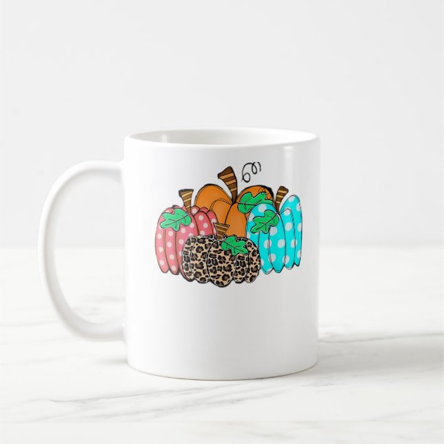 Taza De Café Diseño gráfico de estampado de leopardo de calabaz (Izquierda)