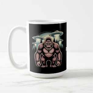 Taza De Café Diseño gráfico divertido Bigfoot Sasquatch Alien U