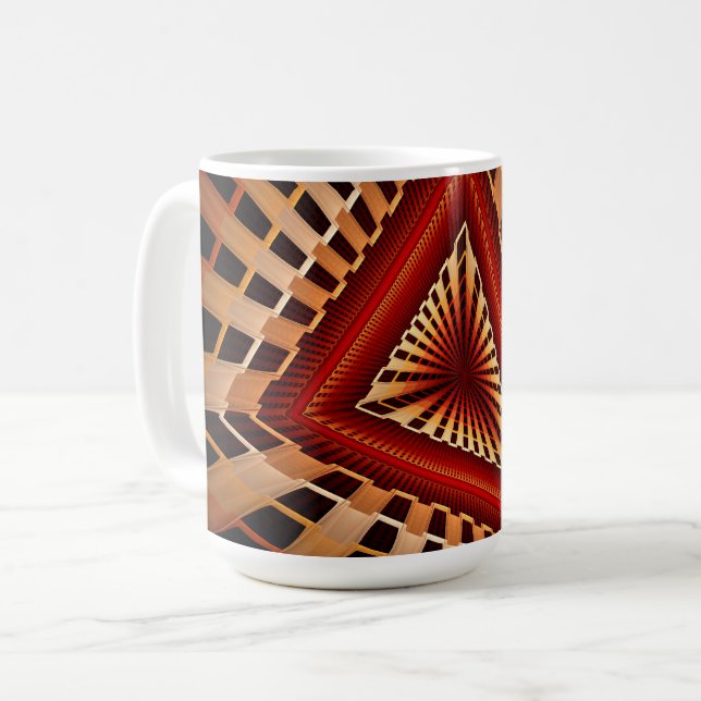 Taza De Café Diseño gráfico fractal moderno de 3D Fantasy Netwo (Anverso izquierdo)
