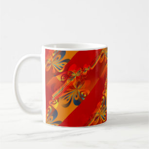 Taza De Café Diseño gráfico impecable - naranja rojo I