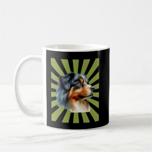 Taza De Café Diseño gráfico ráfaga de sol Border Collie retro