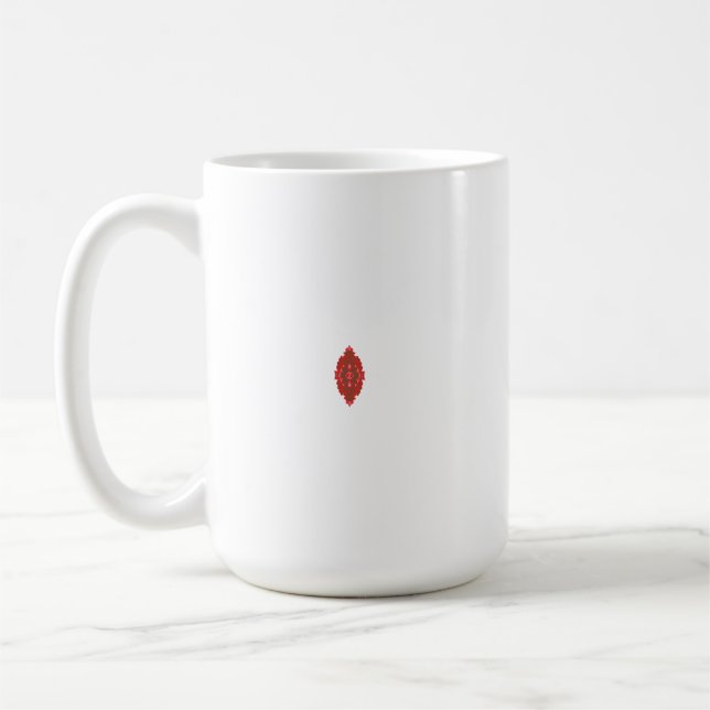 Taza De Café Diseño gráfico rojo simétrico con geométrica (Izquierda)