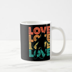 Taza De Café Diseño Gráfico Tema Retro Me Encanta Bádminton