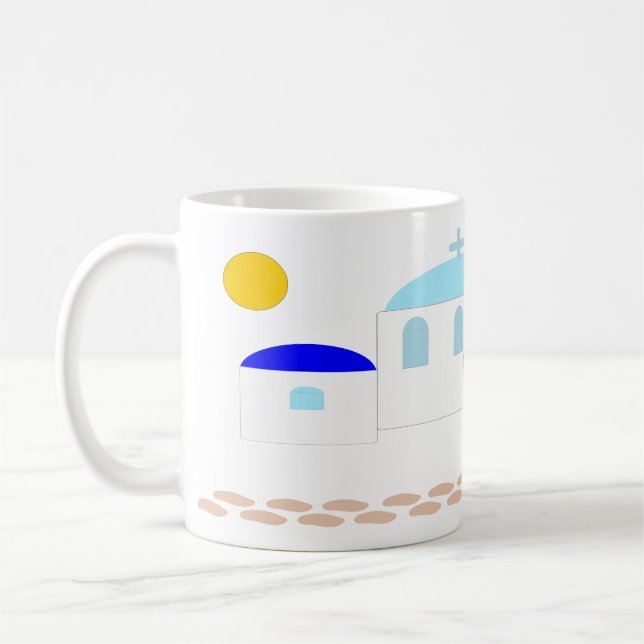 Taza De Café Diseño griego acaba de añadir texto (Izquierda)