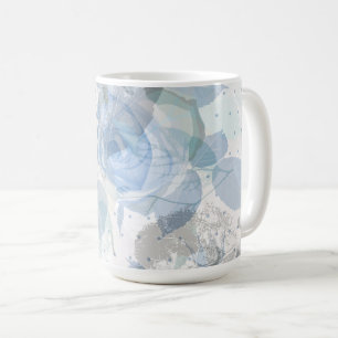 Taza De Café Diseño gruñón de Rosas azules