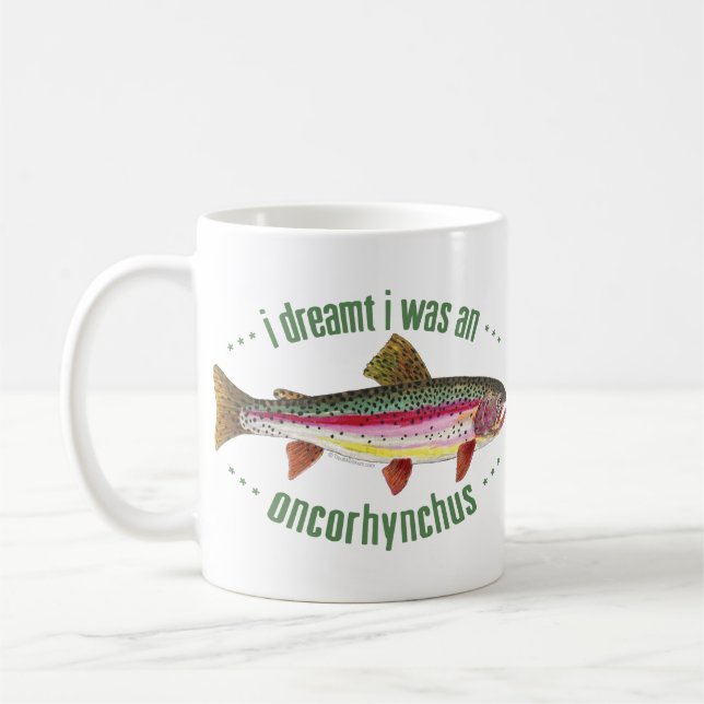 Taza De Café Diseño humorístico de la trucha arco iris (Izquierda)