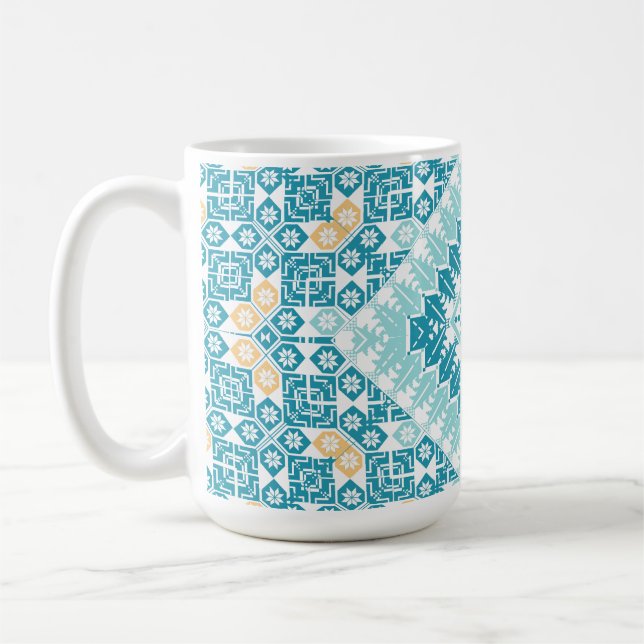 Taza De Café Diseño impreso con motivos de bordado palestino (Izquierda)