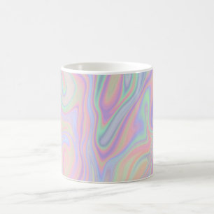 Taza De Café Diseño iridiscente líquido abstracto del color en