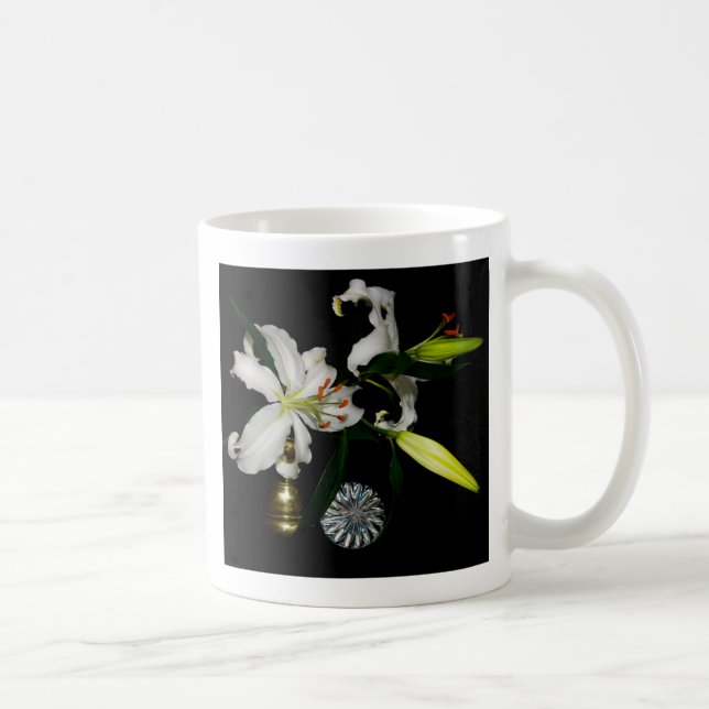 Taza De Café Diseño irsh - Colección de bronce y flores (Derecha)