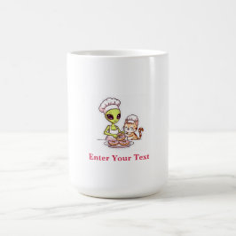Taza De Café Diseño Kawaii de Gato Chef Alien Donut