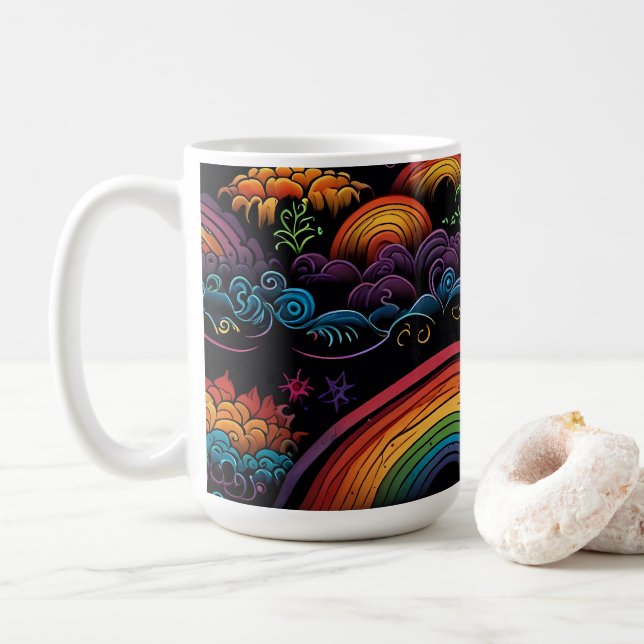 Taza De Café Diseño LGBYQ arcoiris (Con donut)