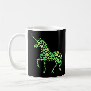 Taza De Café Diseño Mágico Unicornio Trébol Verde Lindo