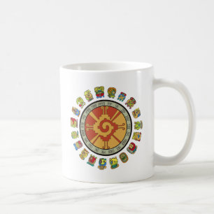 Taza De Café Diseño maya del calendario