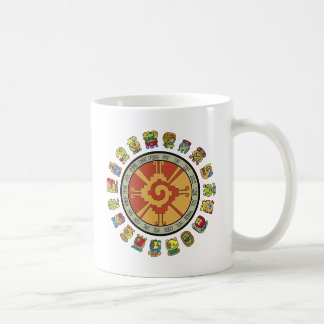 Taza De Café Diseño maya del calendario (Derecha)