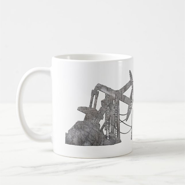Taza De Café Diseño metalizado apenado del campo petrolífero (Izquierda)