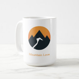 Taza De Café Diseño Minimalista de Atardecer en la Montaña