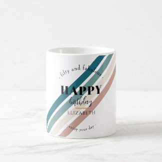 Taza De Café Diseño Minimalista de cumpleaños en colores pastel