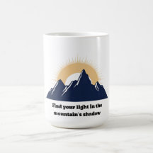 Diseño minimalista de montaña y explosión de sol