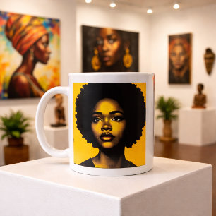 Taza De Café Diseño moderno de arte pop de retrato afroamerican
