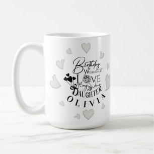 Taza De Café Diseño moderno de cumpleaños de hija simple