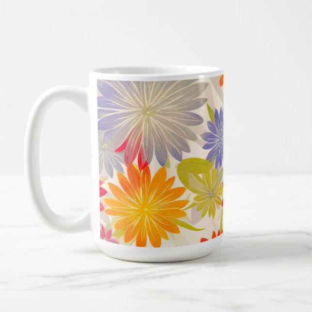 Taza De Café Diseño moderno Red Daisy BOHO (Izquierda)