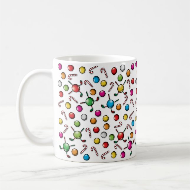 Taza De Café Diseño monograma de navidades Golfer (Izquierda)