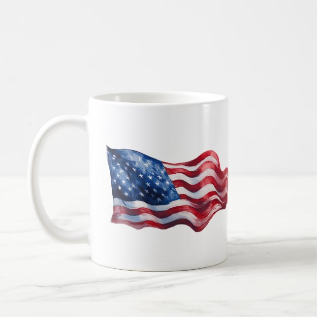 Taza De Café Diseño Mug con bandera de los Estados Unidos (Izquierda)