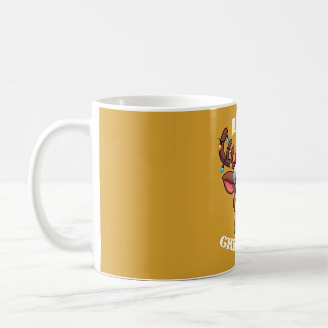 Taza De Café Diseño navideño de reno lindo (Izquierda)
