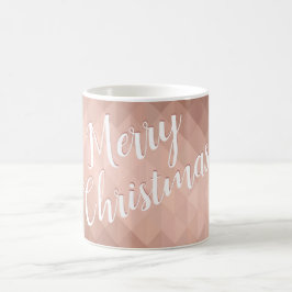 Taza De Café diseño navideño rosa oro alegre chic