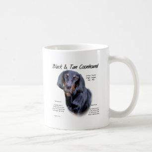 Taza De Café Diseño negro y del moreno del Coonhound de la
