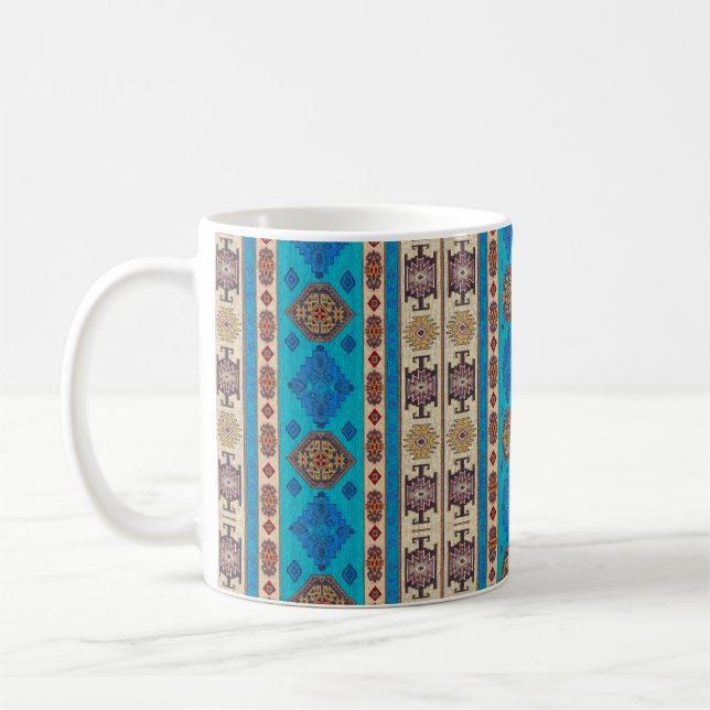 Taza De Café Diseño oriental azul y marrón (Izquierda)