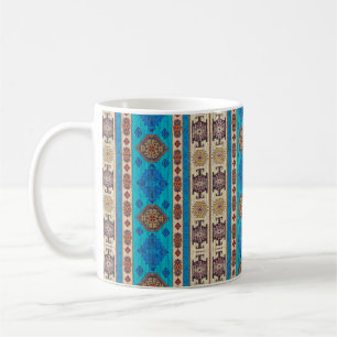 Taza De Café Diseño oriental azul y marrón