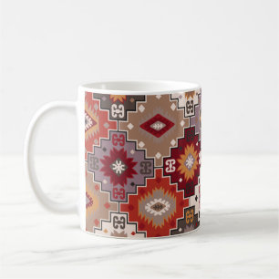 Taza De Café Diseño original de alfombra persa, textura tribal.