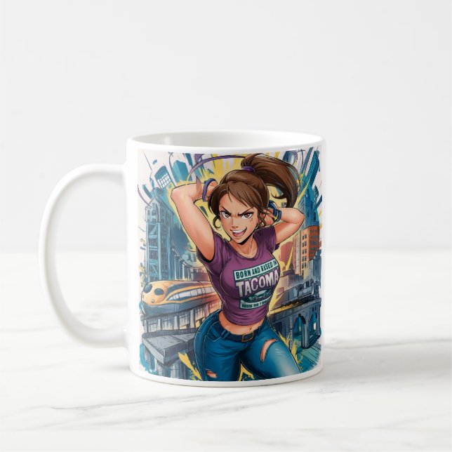 Taza De Café Diseño original de Fred Tripp de Anime chica " bo (Izquierda)