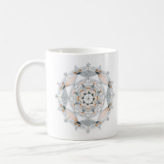 Taza de café diseño original de mandala 2 caras ma