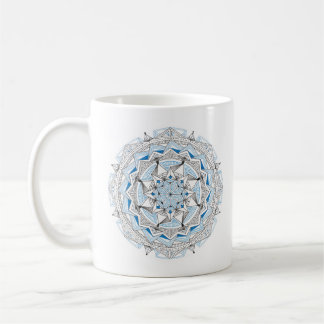 Taza de café diseño original de mandala a 2 caras