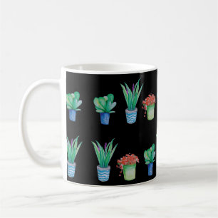 Taza De Café Diseño original de planta acuarcolar 1 café