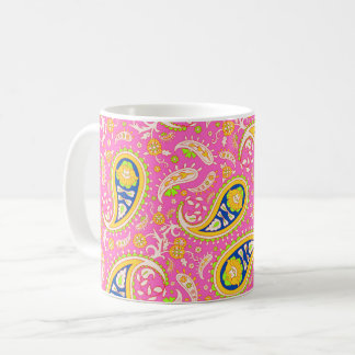 Taza De Café Diseño Paisley sobre Rosa