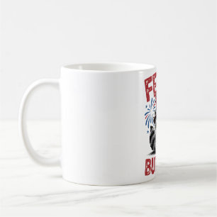 Taza De Café Diseño Patriótico Feral Pero Gratuito Raccoon