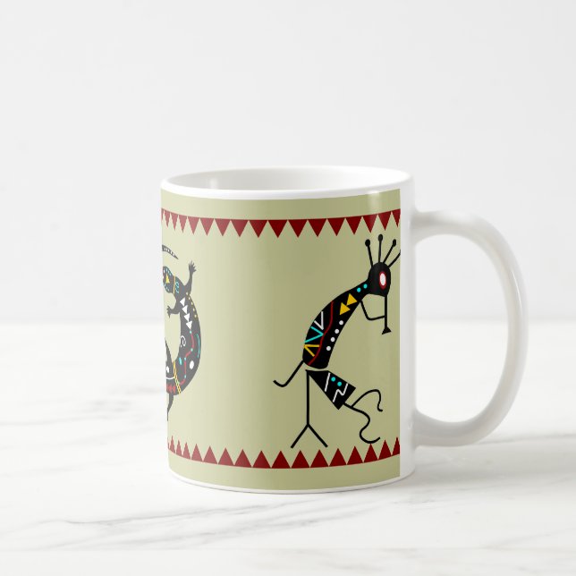Taza De Café Diseño personalizado Azteca Southwest Kokopelli (Derecha)