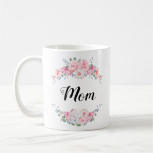 Taza De Café Diseño personalizado con la frontera floral
