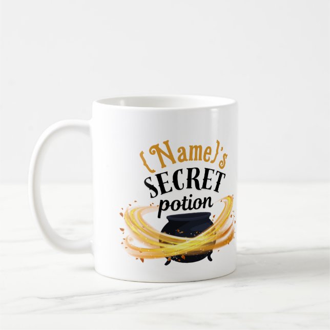 Taza De Café Diseño personalizado de Caldron "La poción secreta (Izquierda)