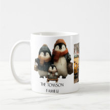 Diseño personalizado de familia de pingüinos de in