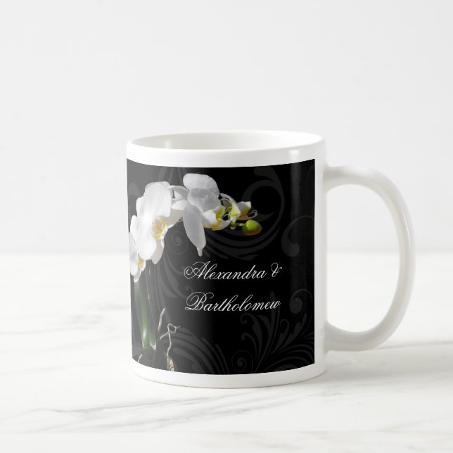 Taza De Café Diseño personalizado de Keepsake para orquídeas bl (Derecha)