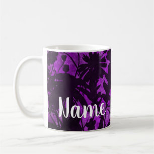 Taza De Café Diseño personalizado de la flor morada café Mug, C