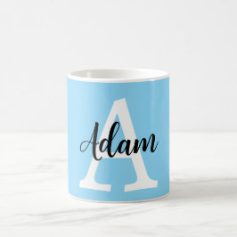 Taza De Café Diseño personalizado de monograma de nombre en let